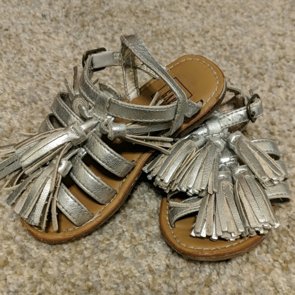 Baby Gap silver tassel sandals